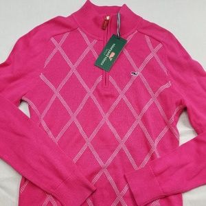 Vineyard Vines 1/4 Zip Argyle Sweater Women XS NWT